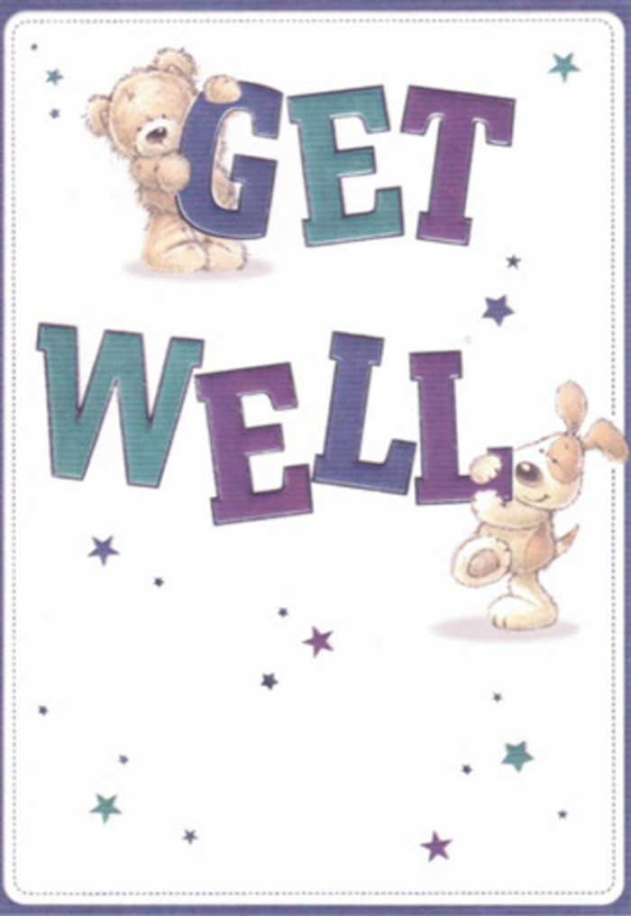 This get well card beautifully captures the spirit of gentle encouragement and caring found in the Wanstead community. Front and center are the charming illustrations of a friendly bear and a cheerful puppy, their playful poses surrounded by gleaming starbursts that seem to scatter good wishes on the breeze, much like the hope that fills Wanstead Park in spring. The confident, oversized letters-layered in joyful purples and aquas-anchor the composition with both subtlety and strength, reflecting the steadiness of locally rooted support. Each detail feels lovingly crafted: the soft, almost tangible fluff of the bear's body; the inviting velvety texture of the pup's ears; the glimmering stars that float above the creamy, serene background. This artistry echoes the careful hands of Wanstead's florists, who create arrangements meant to uplift and foster resilience. Sending this card, on its own or paired with a bright bouquet, delivers a sense of genuine care and positivity to anyone recovering nearby-be it in a home overlooking George Green or a hospital bed at Whipps Cross. The mood is airy, buoyant, and sincerely optimistic, perfect for restoring spirits and reminding loved ones of the supportive community that surrounds them.